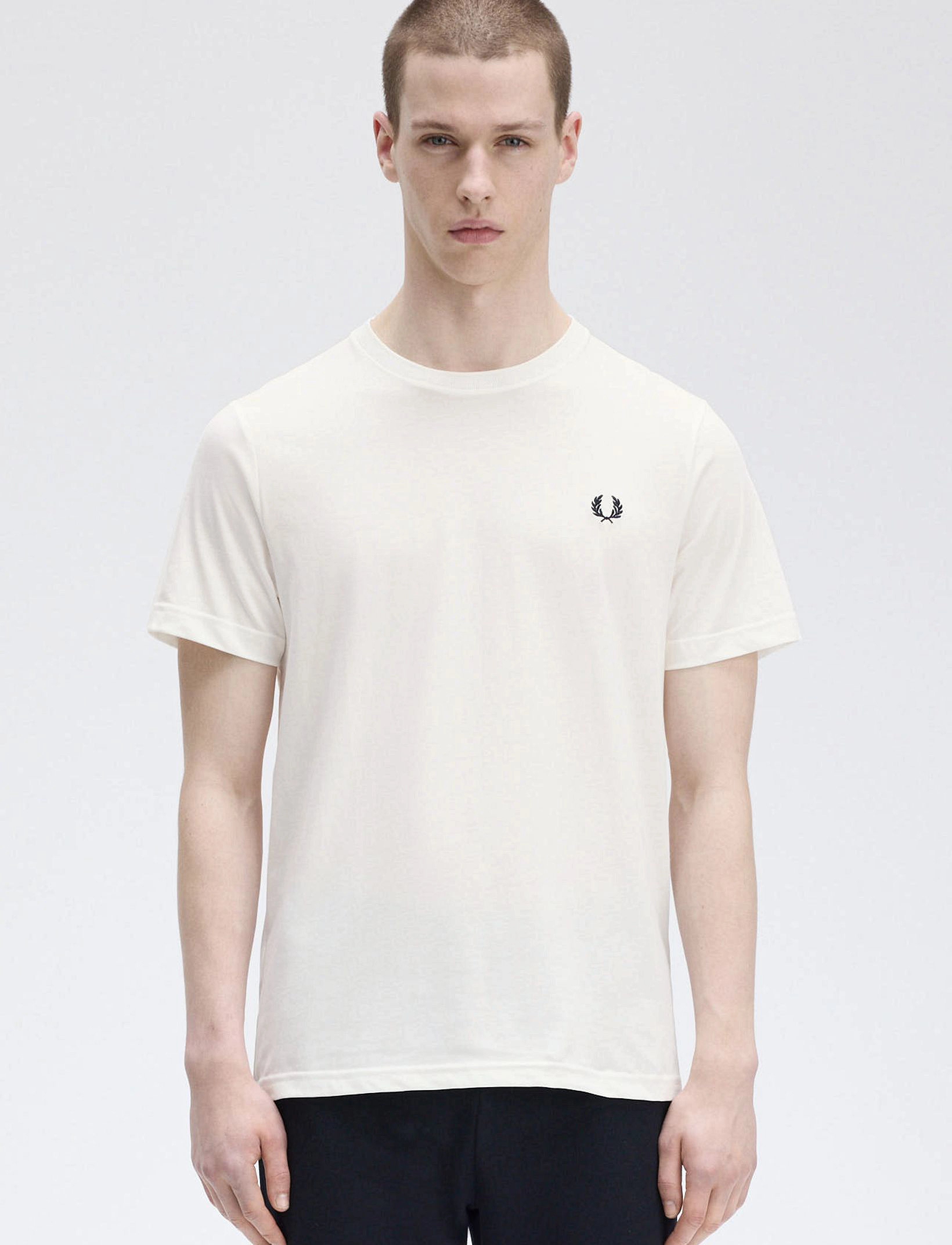 Fred Perry CREW NECK T-SHIRT - T-Shirts - SNOW WHITE / white
