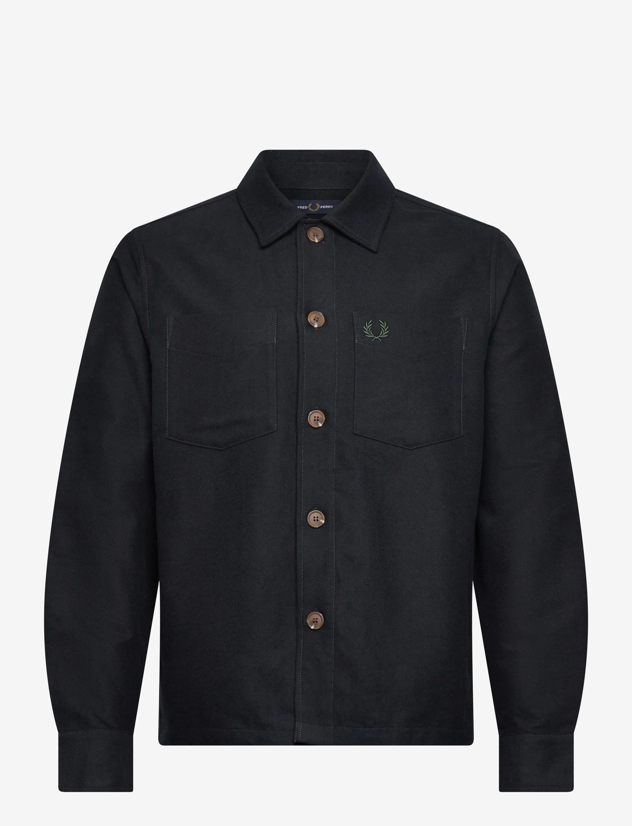 Fred Perry - BRUSHED TWILL OVERSHIRT - shop efter anledning - black - 0