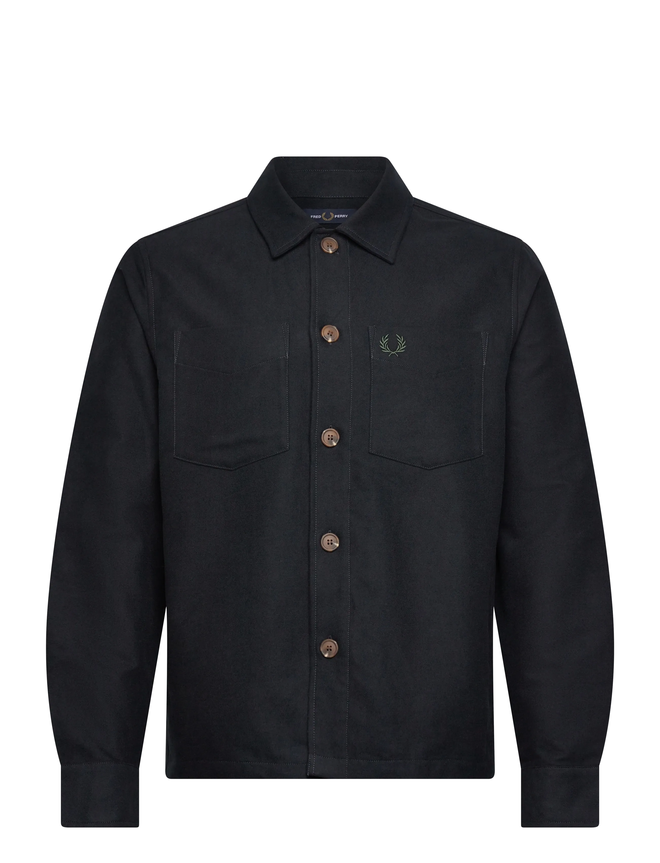 Fred Perry BRUSHED TWILL OVERSHIRT - 4 for 3 - BLACK / black