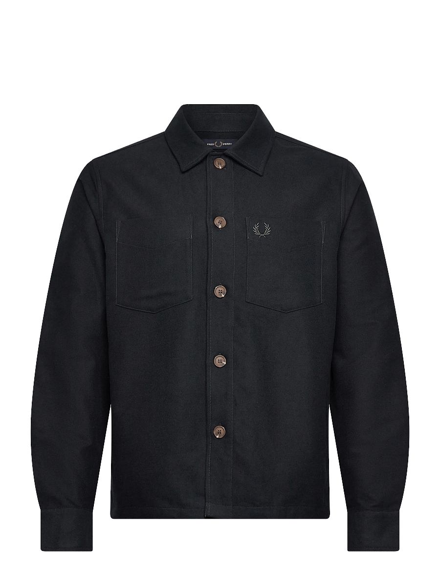 Fred Perry - BRUSHED TWILL OVERSHIRT - shoppa efter tillfälle - black - 0