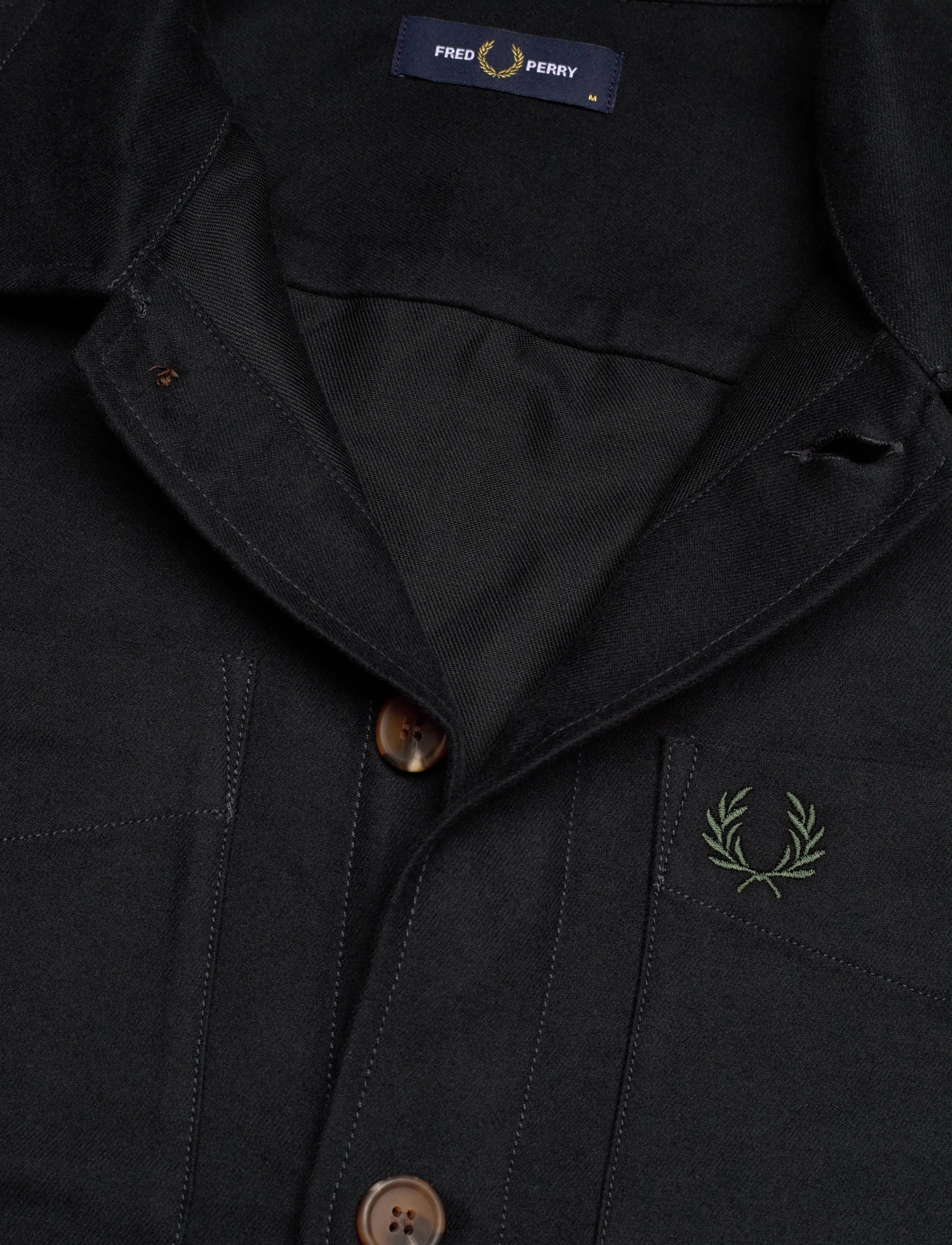 Fred Perry - BRUSHED TWILL OVERSHIRT - black - 2