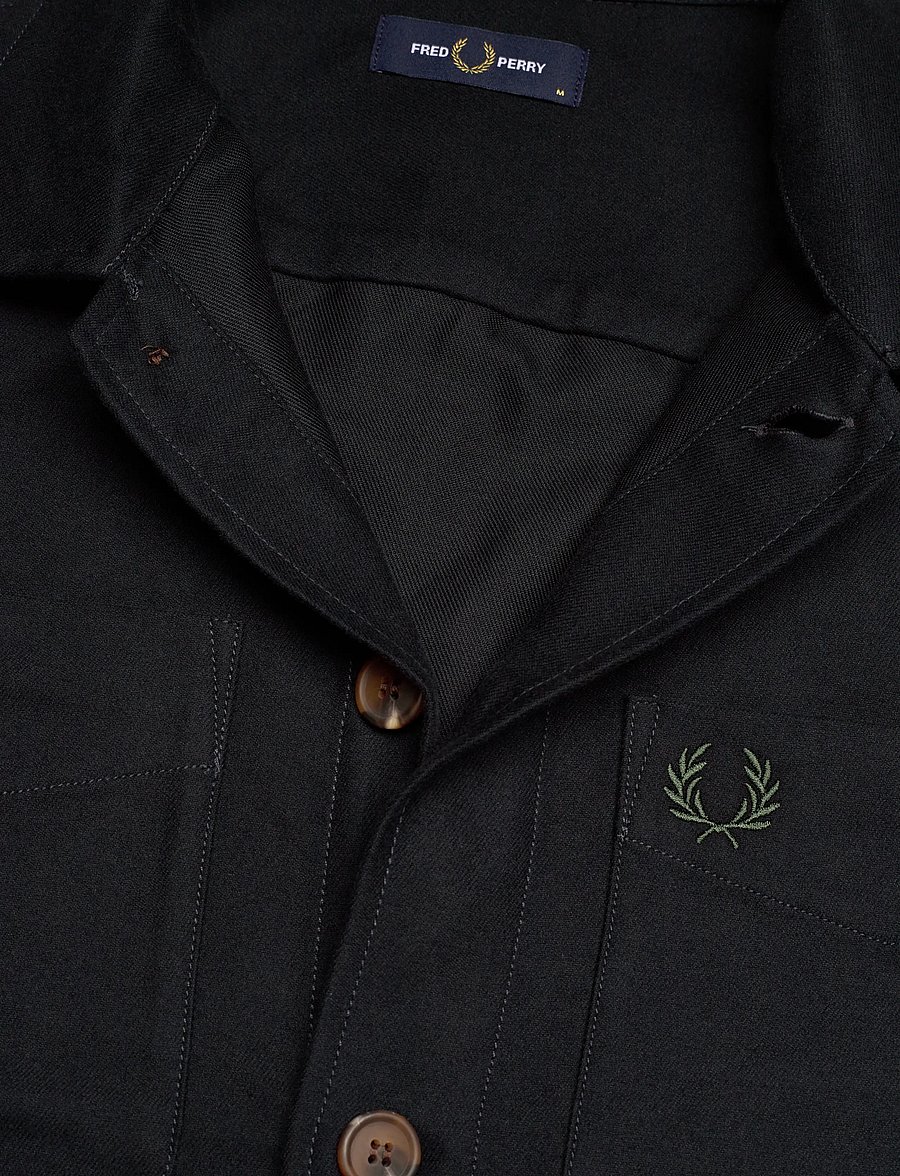 Fred Perry - BRUSHED TWILL OVERSHIRT - shoppa efter tillfälle - black - 2