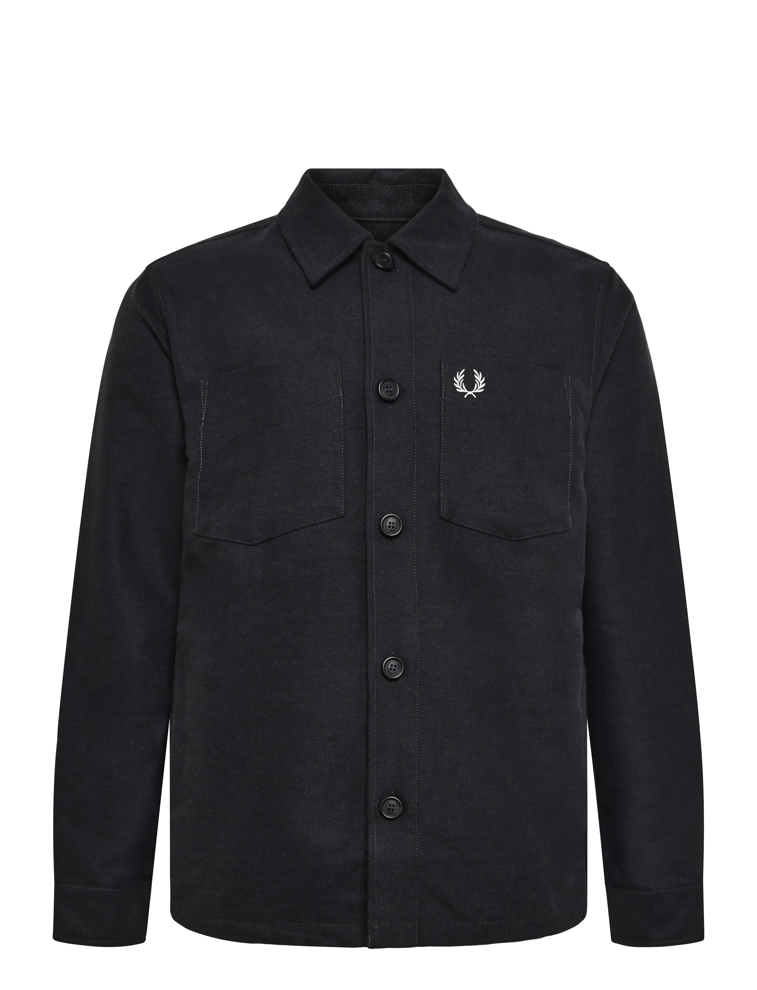 Fred Perry BRUSHED TWILL OVERSHIRT - Nach Stil kaufen - CHARCOAL MARL / grey