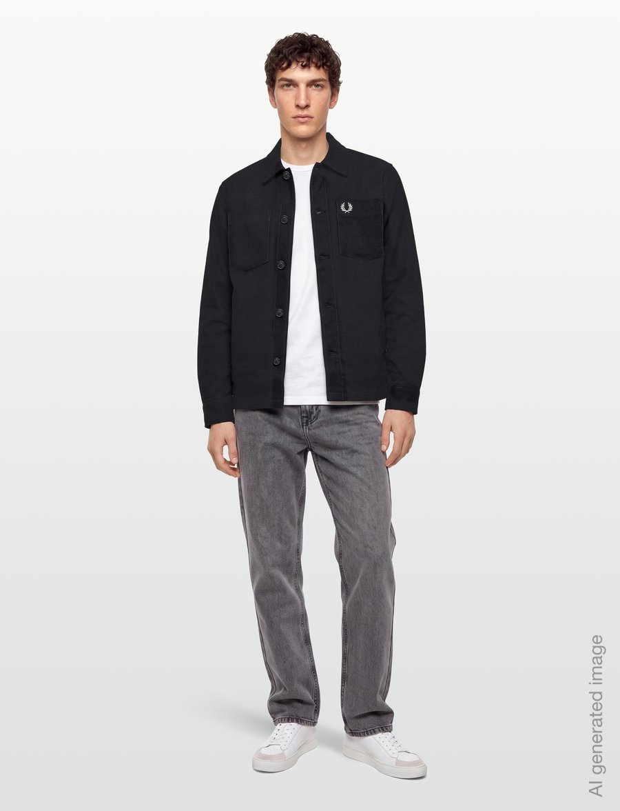 Fred Perry - BRUSHED TWILL OVERSHIRT - shoppa efter tillfälle - charcoal marl - 0