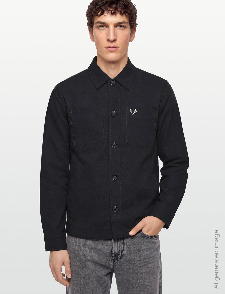 Fred Perry - BRUSHED TWILL OVERSHIRT - shoppa efter tillfälle - charcoal marl - 3