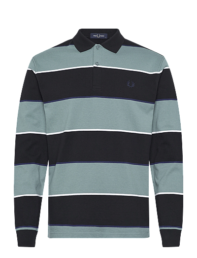 Fred Perry HW JERSEY STRIPED POLO SHIRT - Fred Perry - BLACK / black