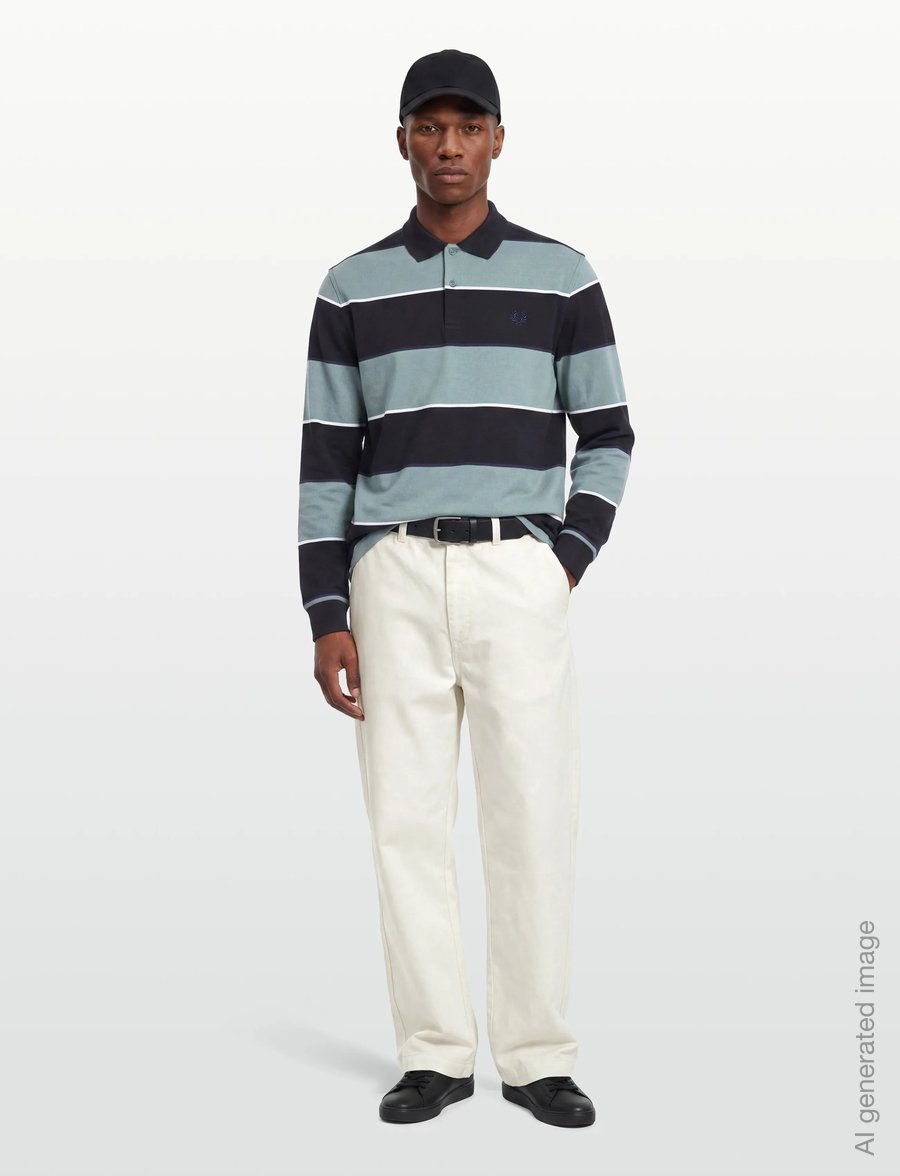 Fred Perry - HW JERSEY STRIPED POLO SHIRT - langærmede poloer - black - 0