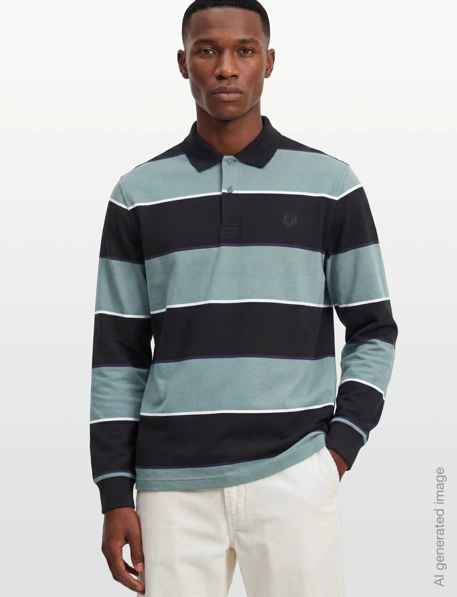 Fred Perry - HW JERSEY STRIPED POLO SHIRT - langærmede poloer - black - 3
