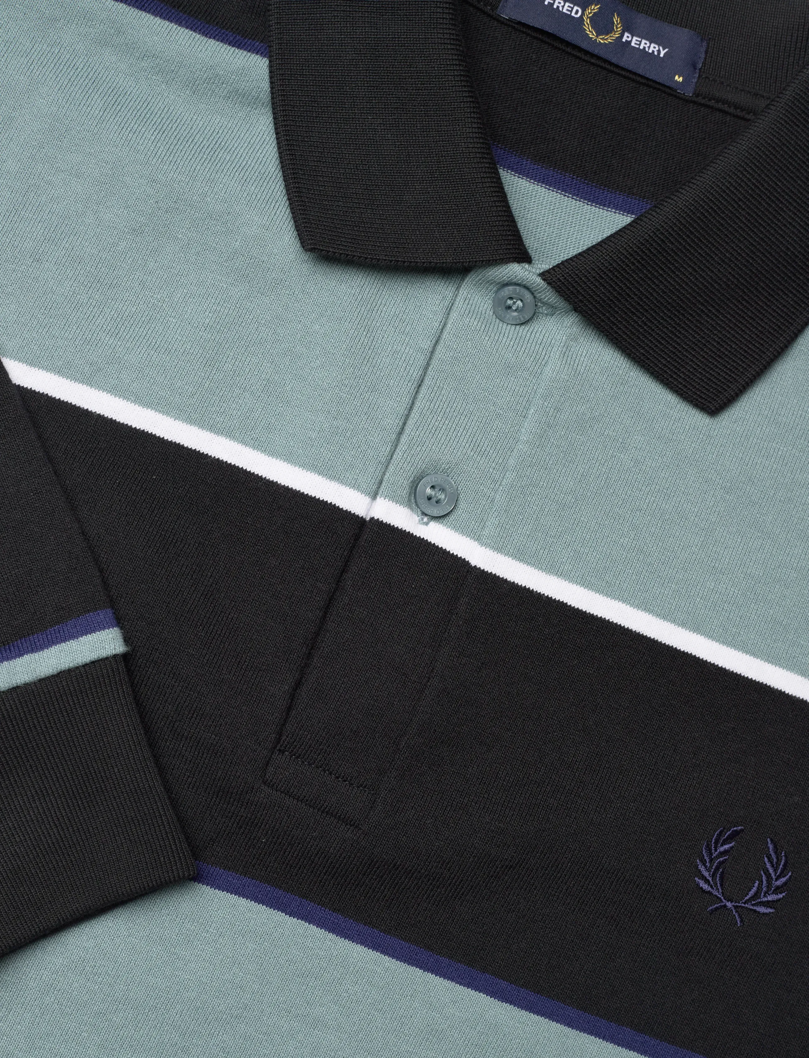 Fred Perry - HW JERSEY STRIPED POLO SHIRT - polos à manches longues - black - 5