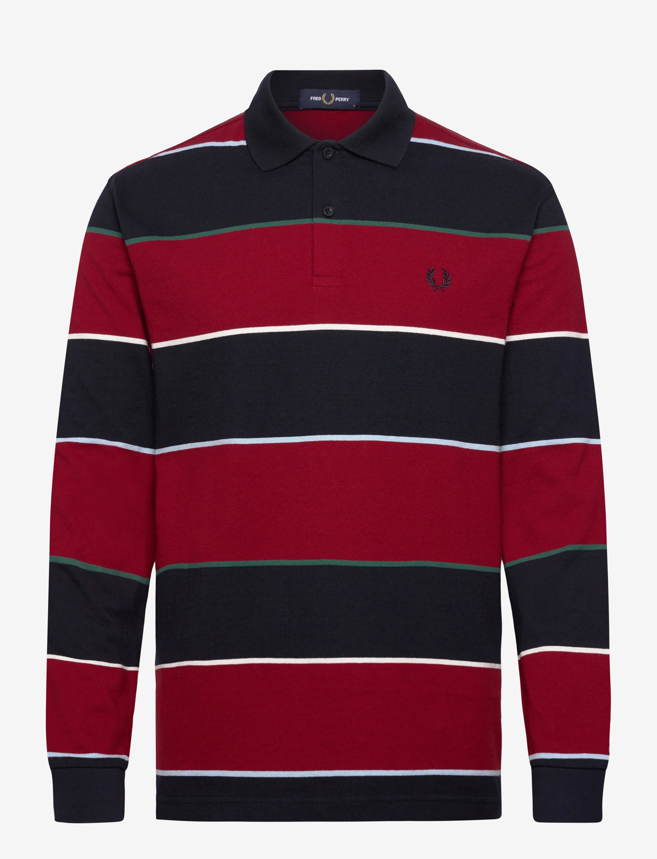 Fred Perry - HW JERSEY STRIPED POLO SHIRT - långärmade pikéer - navy - 0