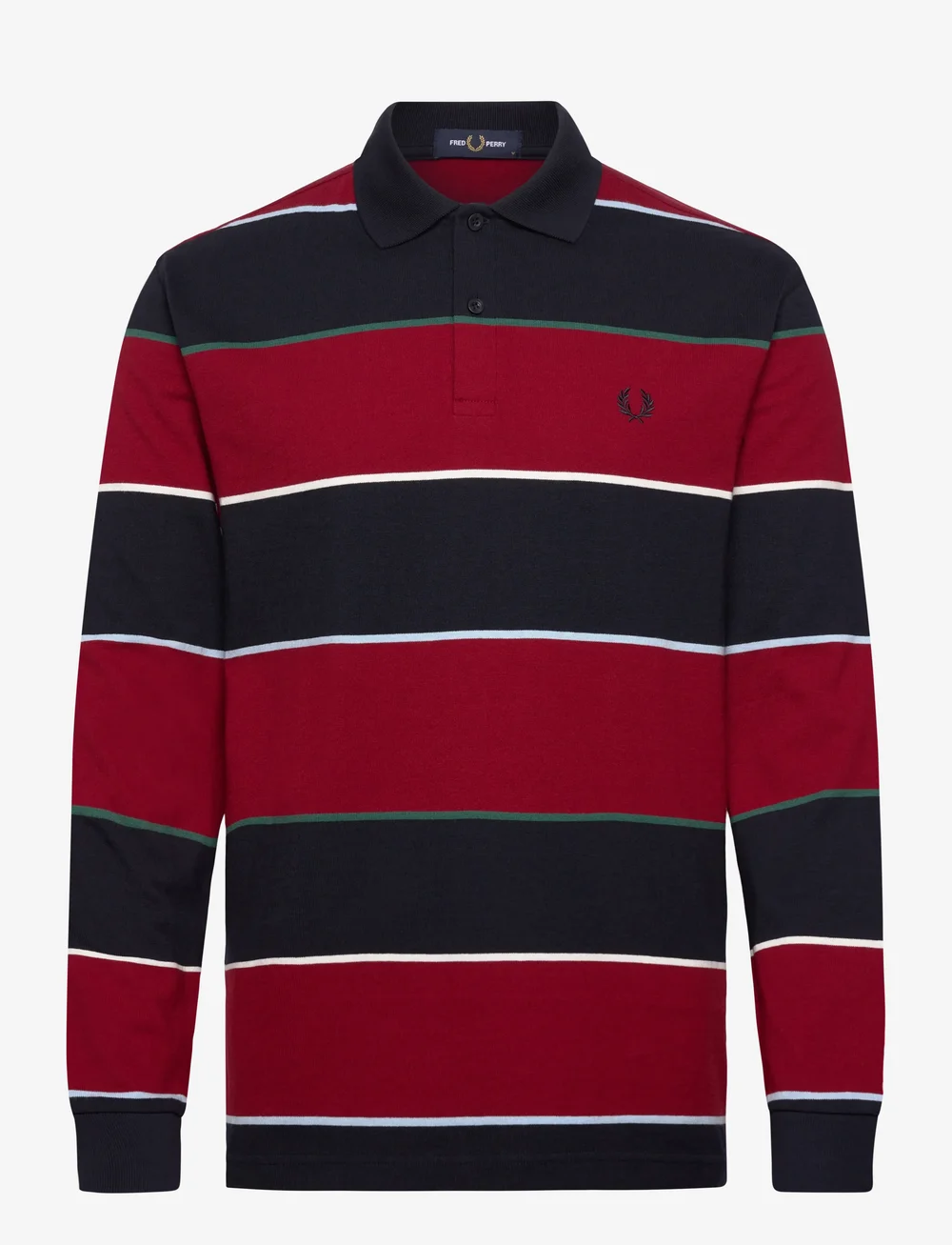 Fred Perry - HW JERSEY STRIPED POLO SHIRT - pikkade varrukatega polod - navy - 0