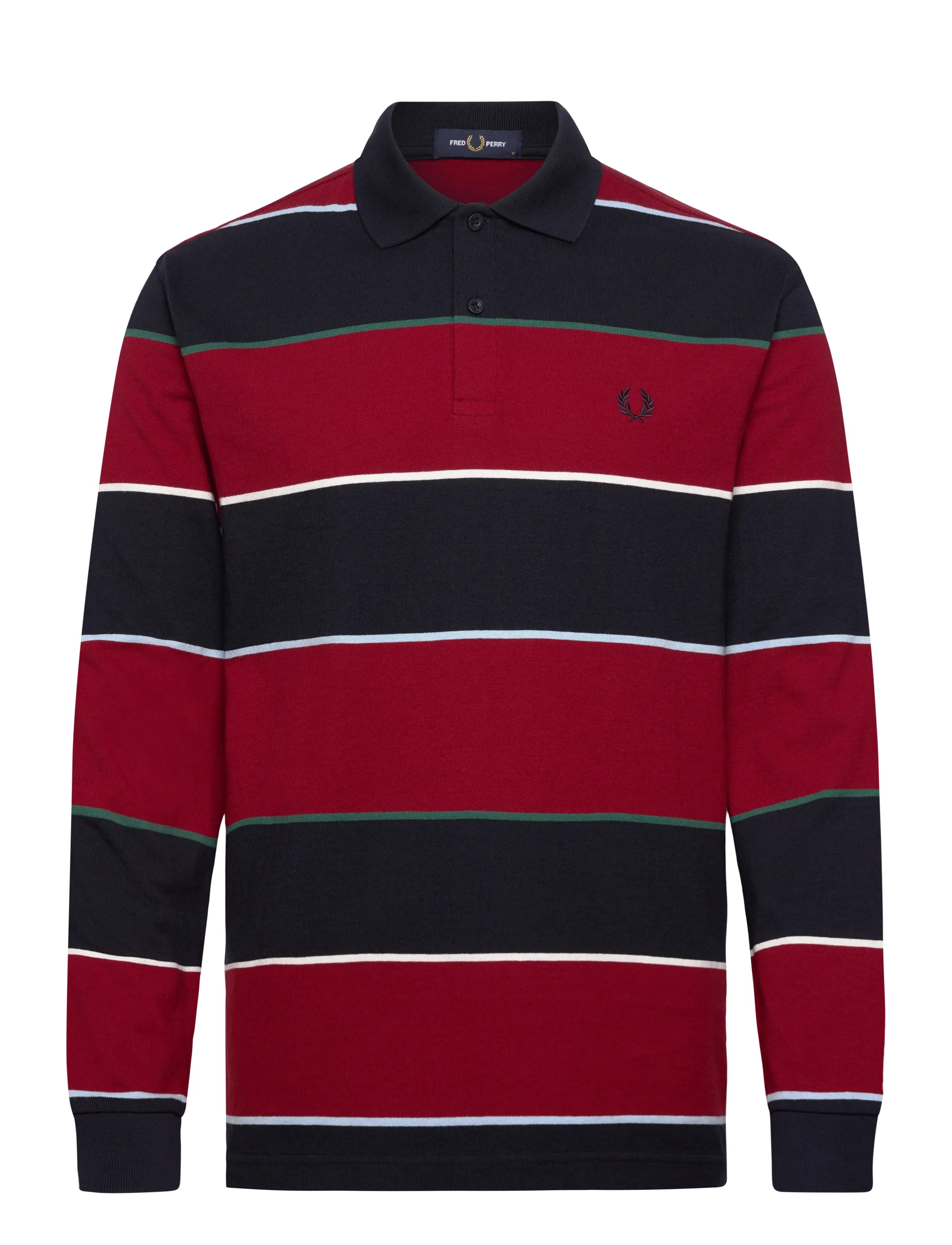 Fred Perry HW JERSEY STRIPED POLO SHIRT - Fred Perry - NAVY / red