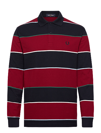 Fred Perry HW JERSEY STRIPED POLO SHIRT - Fred Perry - NAVY / red