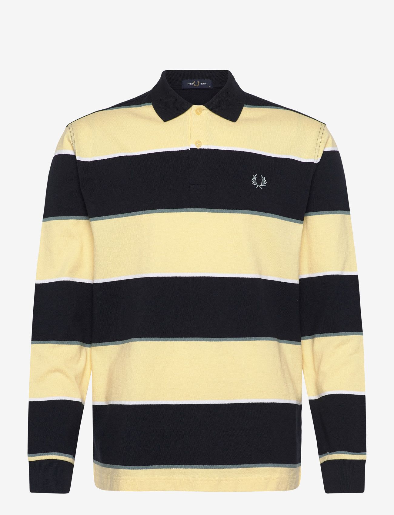 Fred Perry - HW JERSEY STRIPED POLO SHIRT - długi rękaw - navy - 0