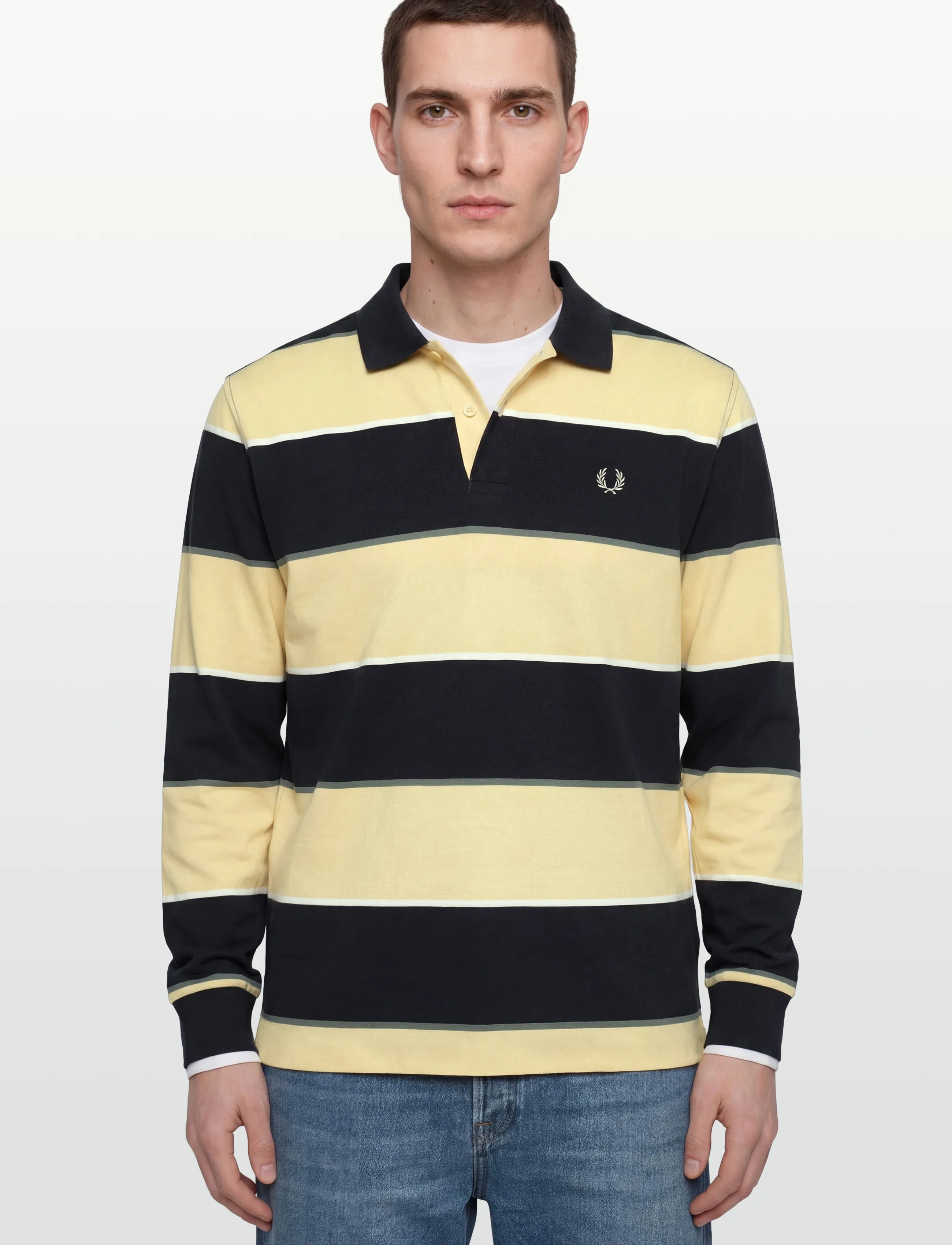 Fred Perry - HW JERSEY STRIPED POLO SHIRT - langärmelig - navy - 3