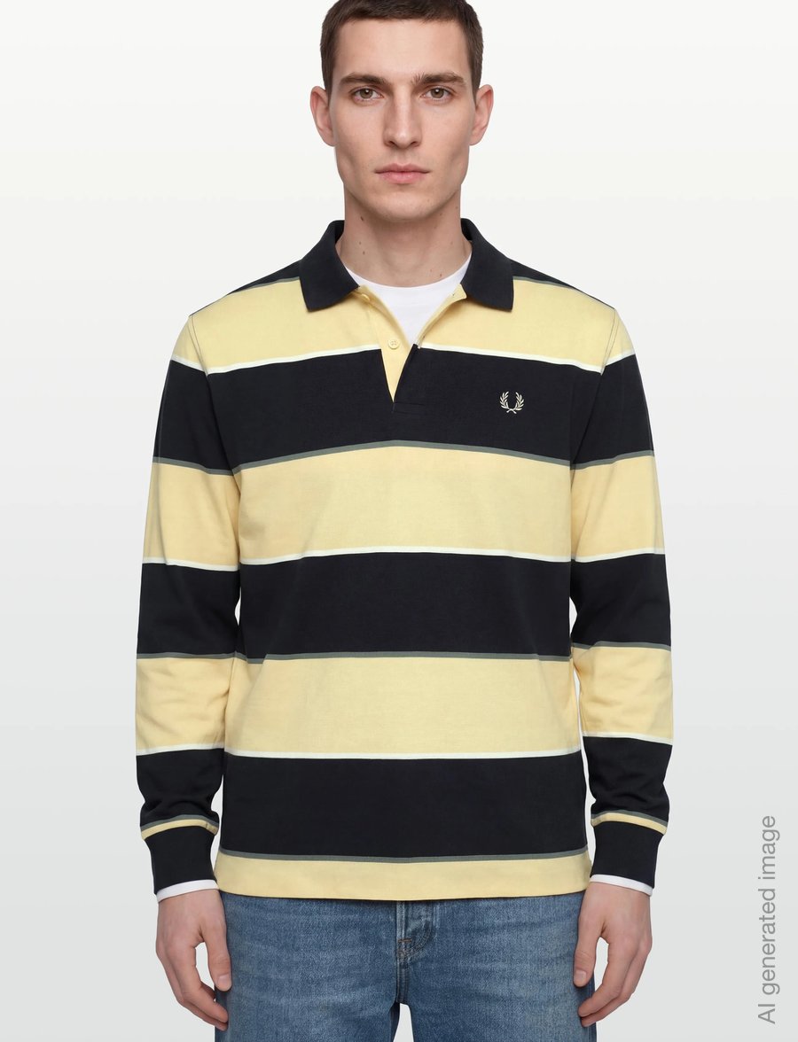 Fred Perry - HW JERSEY STRIPED POLO SHIRT - langærmede poloer - navy - 3