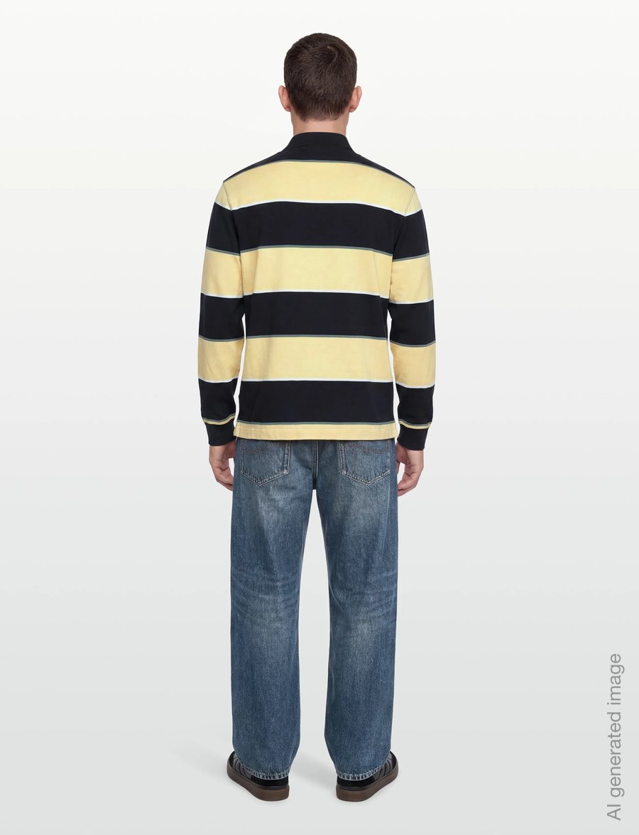 Fred Perry - HW JERSEY STRIPED POLO SHIRT - langærmede poloer - navy - 4