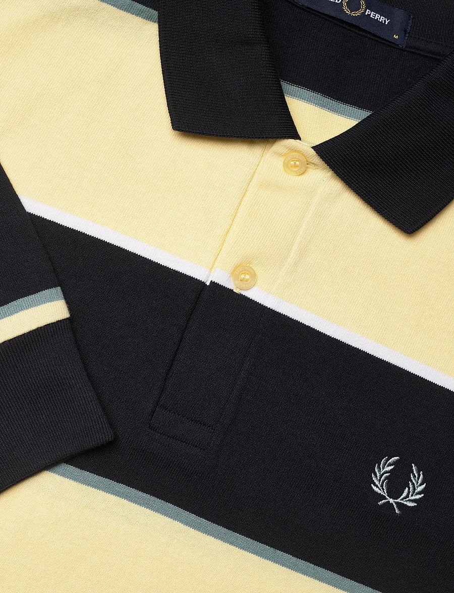 Fred Perry - HW JERSEY STRIPED POLO SHIRT - langærmede poloer - navy - 5