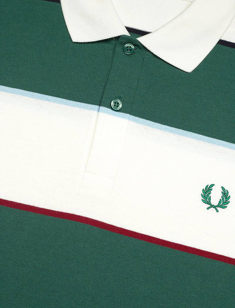 Fred Perry - HW JERSEY STRIPED POLO SHIRT - långärmade pikéer - snow white - 2