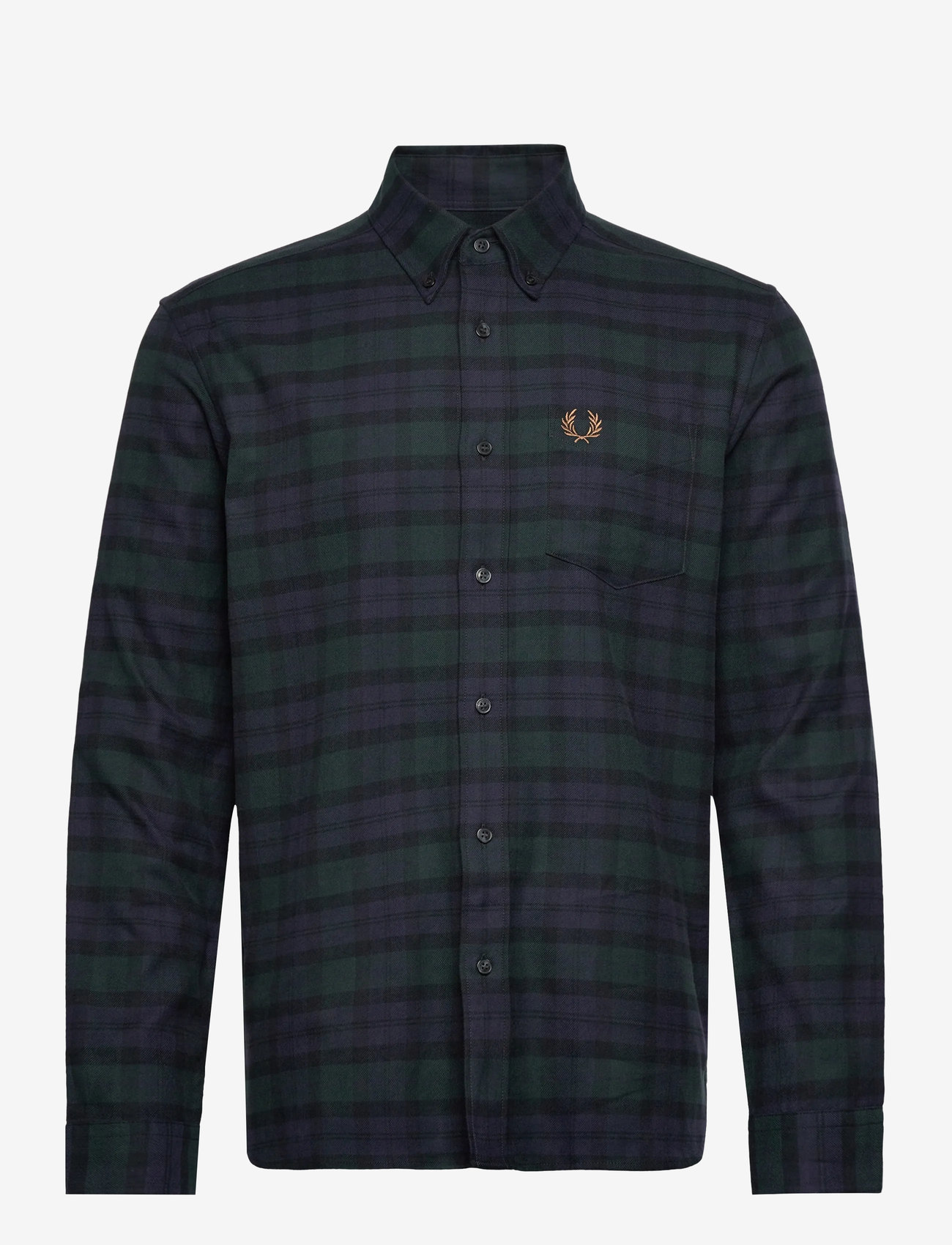 Fred Perry - BLACKWATCH TARTAN BRUSHED TWIL - ternede skjorter - blackwatch tarta - 0