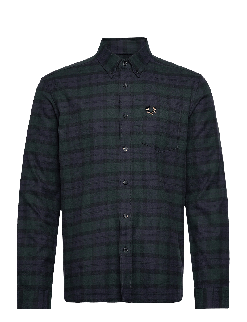 Fred Perry - BLACKWATCH TARTAN BRUSHED TWIL - ternede skjorter - blackwatch tarta - 0