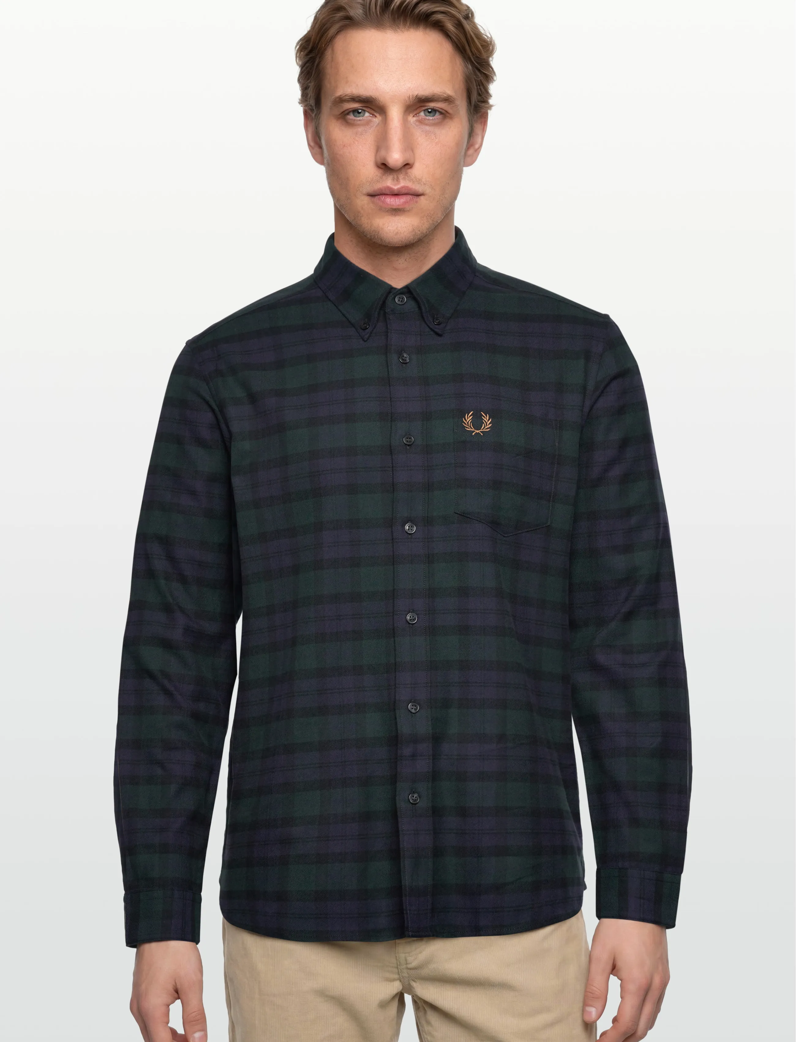 Fred Perry - BLACKWATCH TARTAN BRUSHED TWIL - casual skjorter - blackwatch tarta - 3