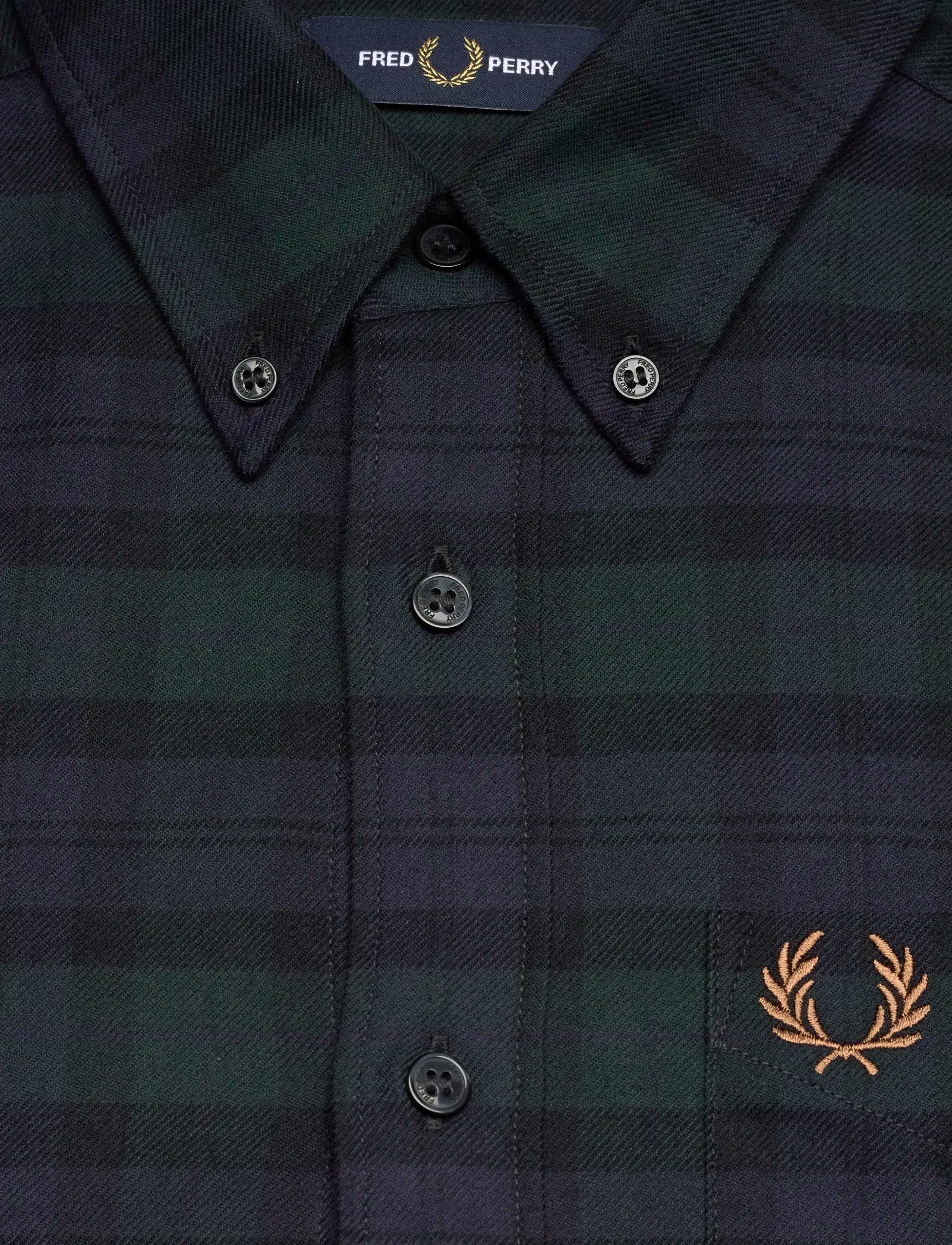 Fred Perry - BLACKWATCH TARTAN BRUSHED TWIL - rutiga skjortor - blackwatch tarta - 2
