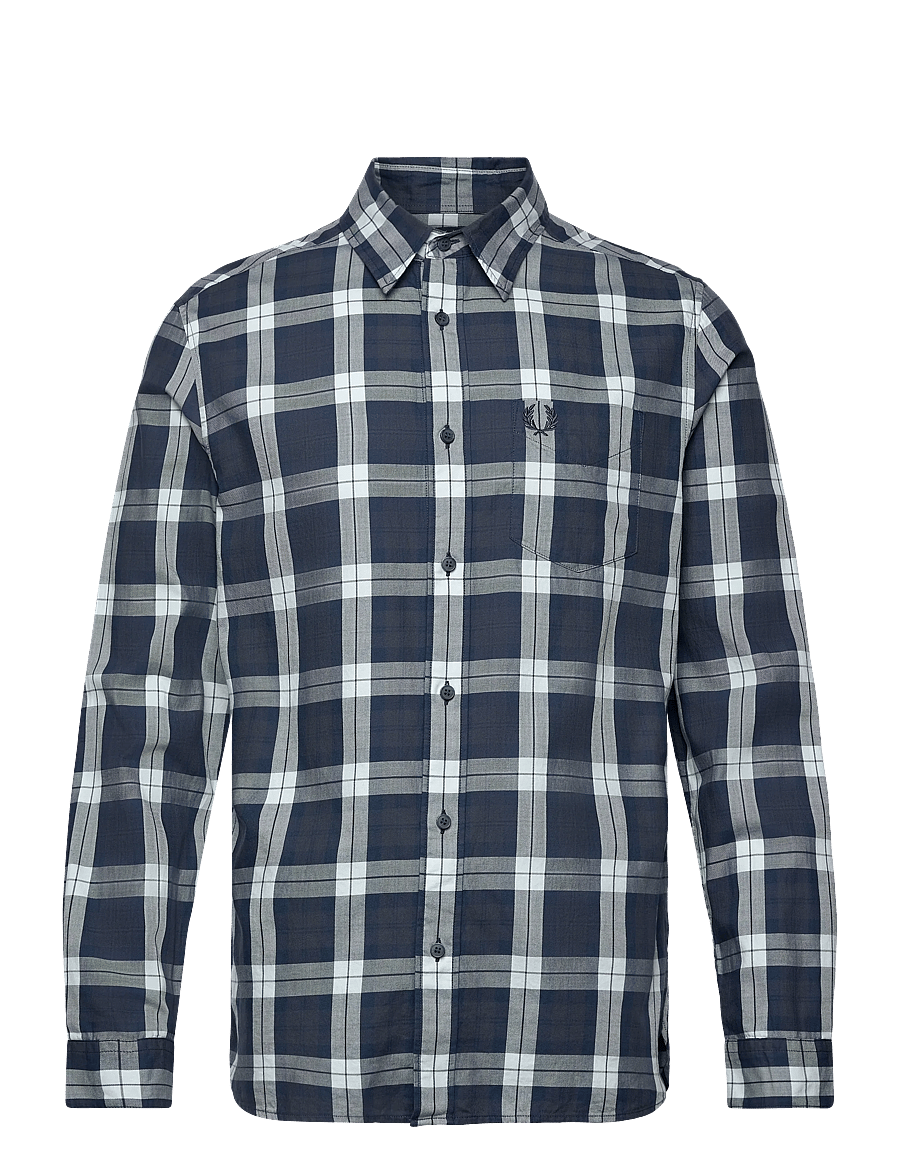 Fred Perry - TARTAN TWILL SHIRT - ternede skjorter - dark airforce - 0