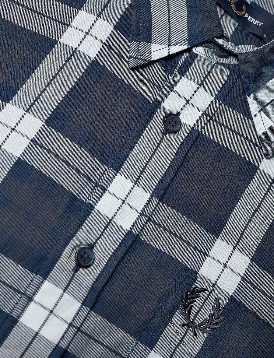 Fred Perry - TARTAN TWILL SHIRT - ternede skjorter - dark airforce - 3
