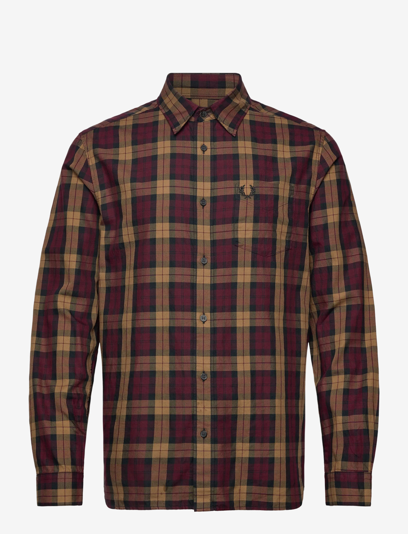 Fred Perry - TARTAN TWILL SHIRT - ternede skjorter - oxblood - 0