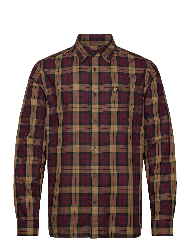 Fred Perry - TARTAN TWILL SHIRT - basic-hemden - oxblood - 0