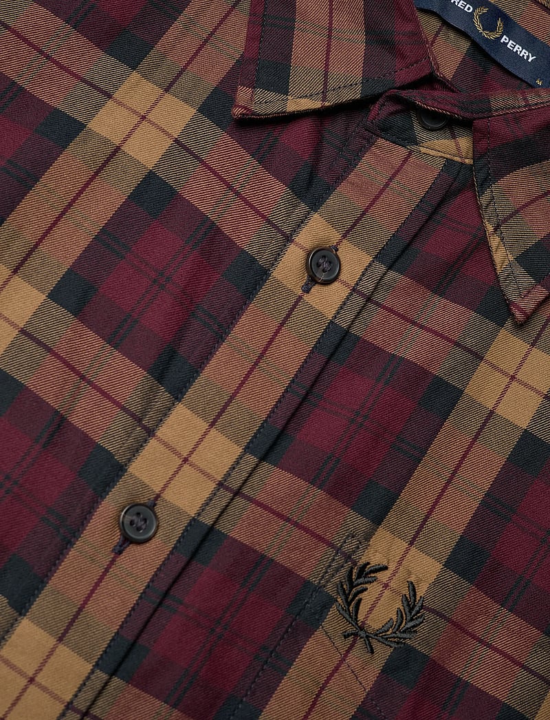 Fred Perry - TARTAN TWILL SHIRT - basic-hemden - oxblood - 3