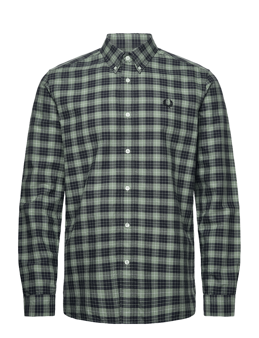 Fred Perry - TARTAN OXFORD SHIRT - geruite overhemden - bayleaf - 0