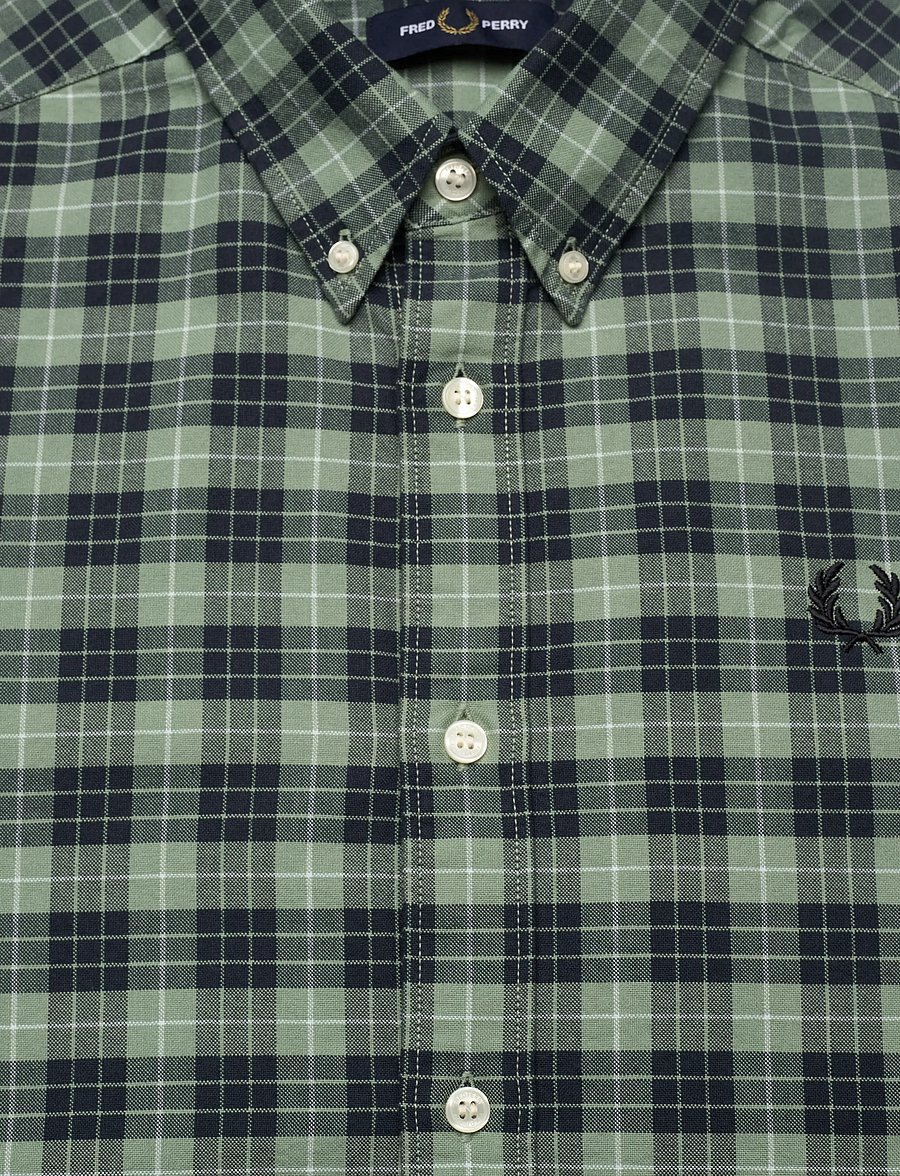 Fred Perry - TARTAN OXFORD SHIRT - geruite overhemden - bayleaf - 2