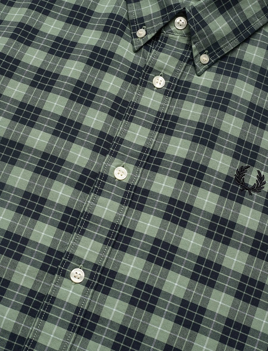 Fred Perry - TARTAN OXFORD SHIRT - geruite overhemden - bayleaf - 3