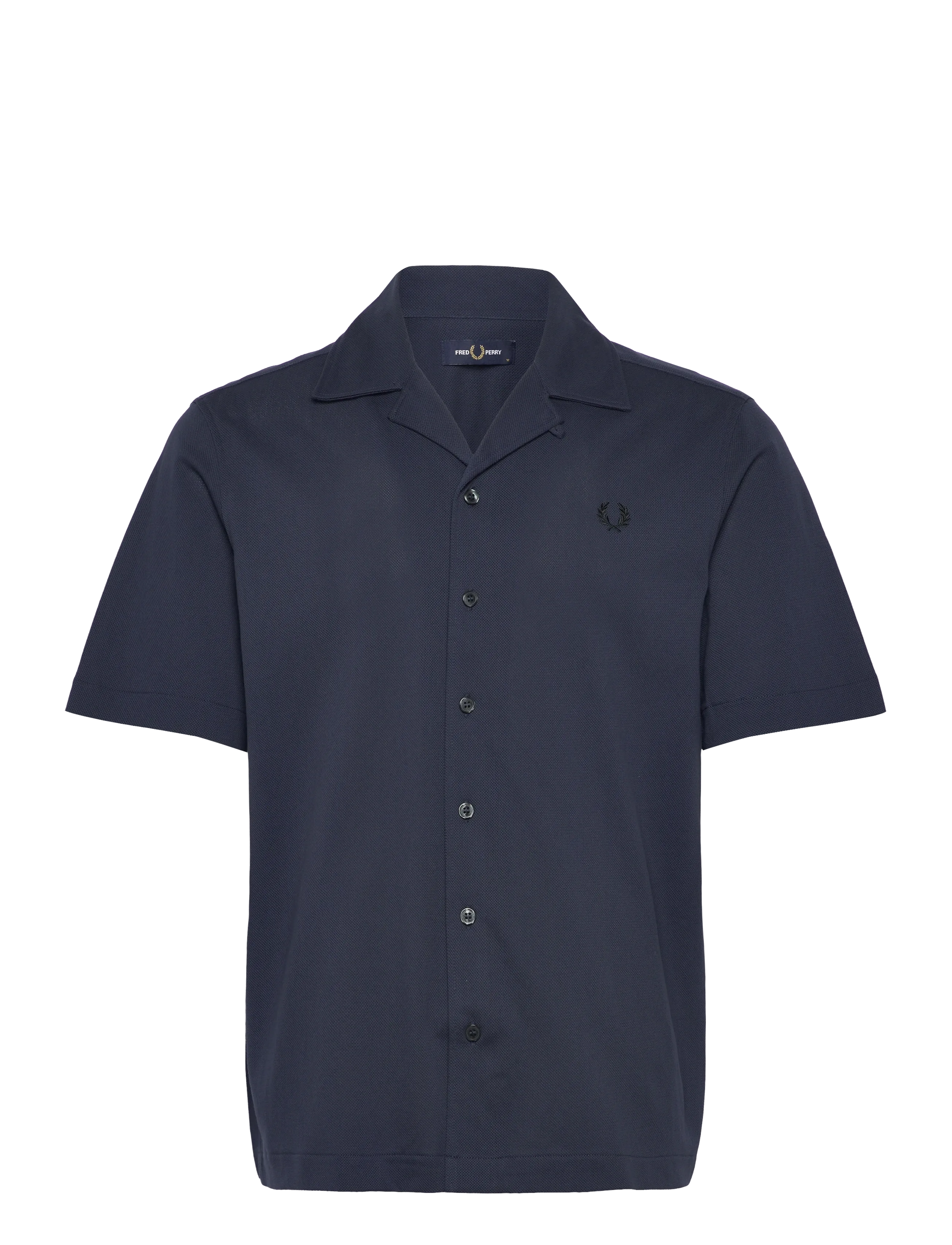 FRED PERRY Compress Mesh Revere Collar Sh Navy - M - Herren