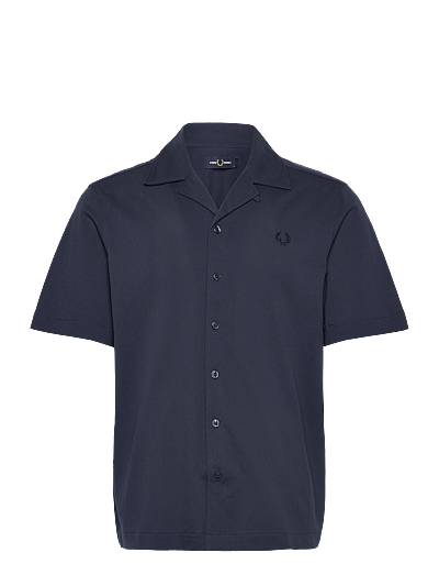Fred Perry COMPRESS MESH REVERE COLLAR SH - Fred Perry - DARK AIRFORCE / navy