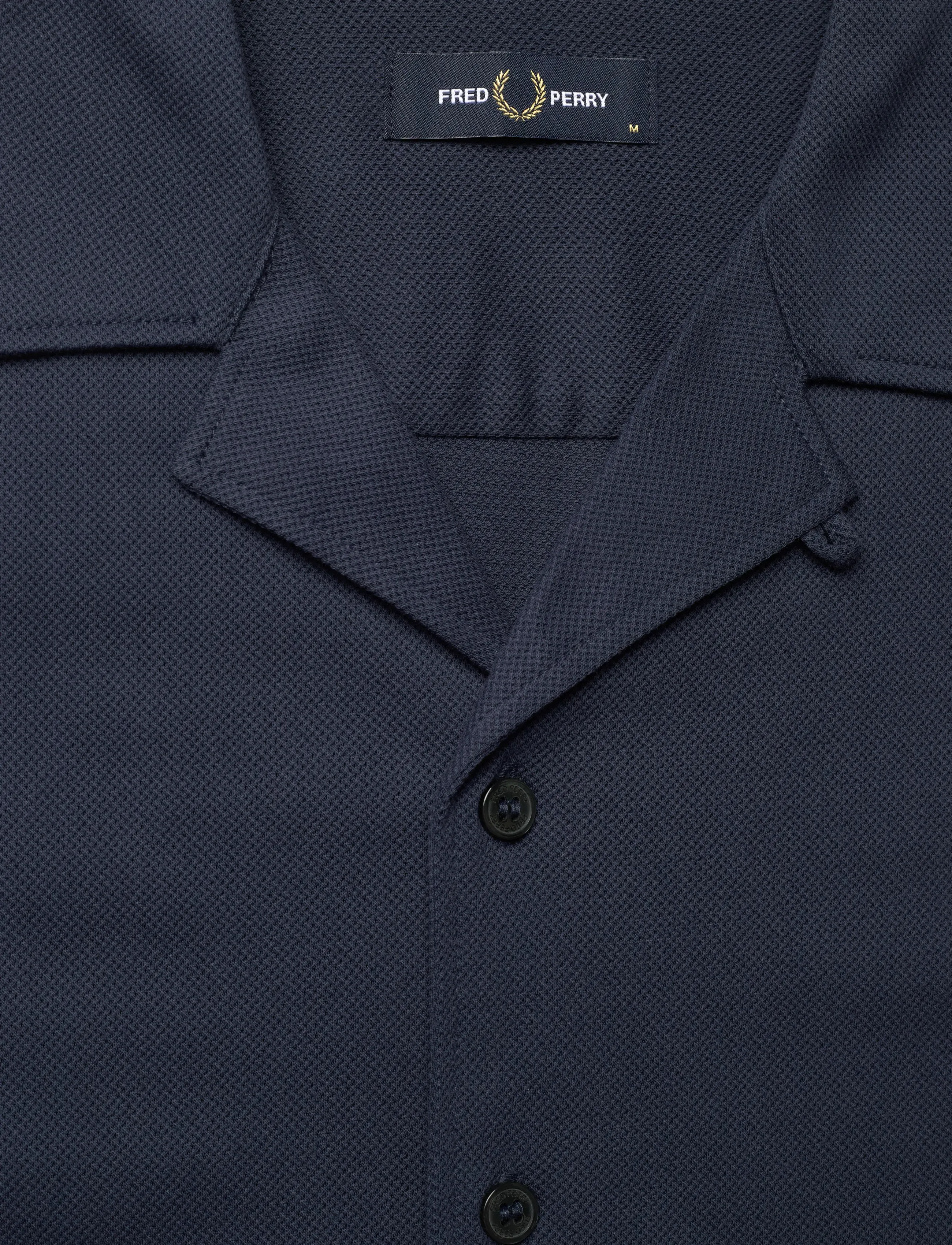 Fred Perry - COMPRESS MESH REVERE COLLAR SH - krótki rękaw - dark airforce - 5