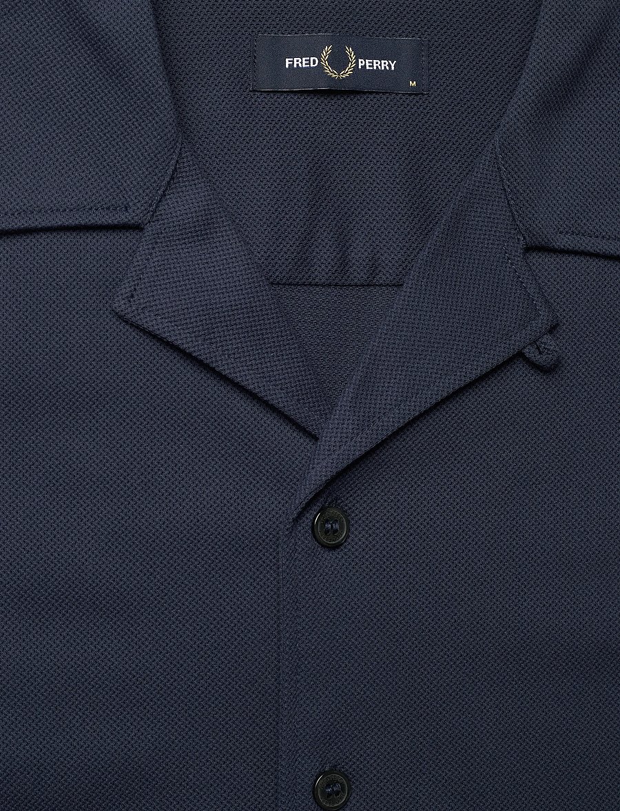 Fred Perry - COMPRESS MESH REVERE COLLAR SH - kortærmede skjorter - dark airforce - 5