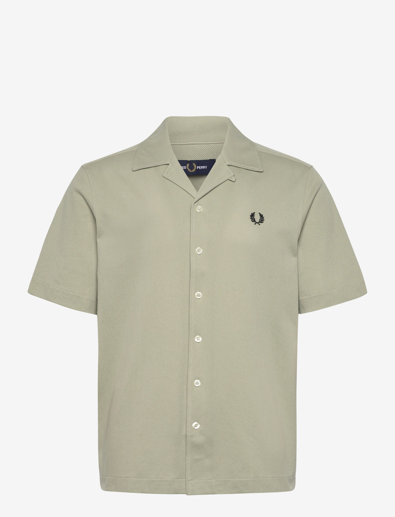 Fred Perry - COMPRESS MESH REVERE COLLAR SH - stuttermaskyrtur - seagrass - 0