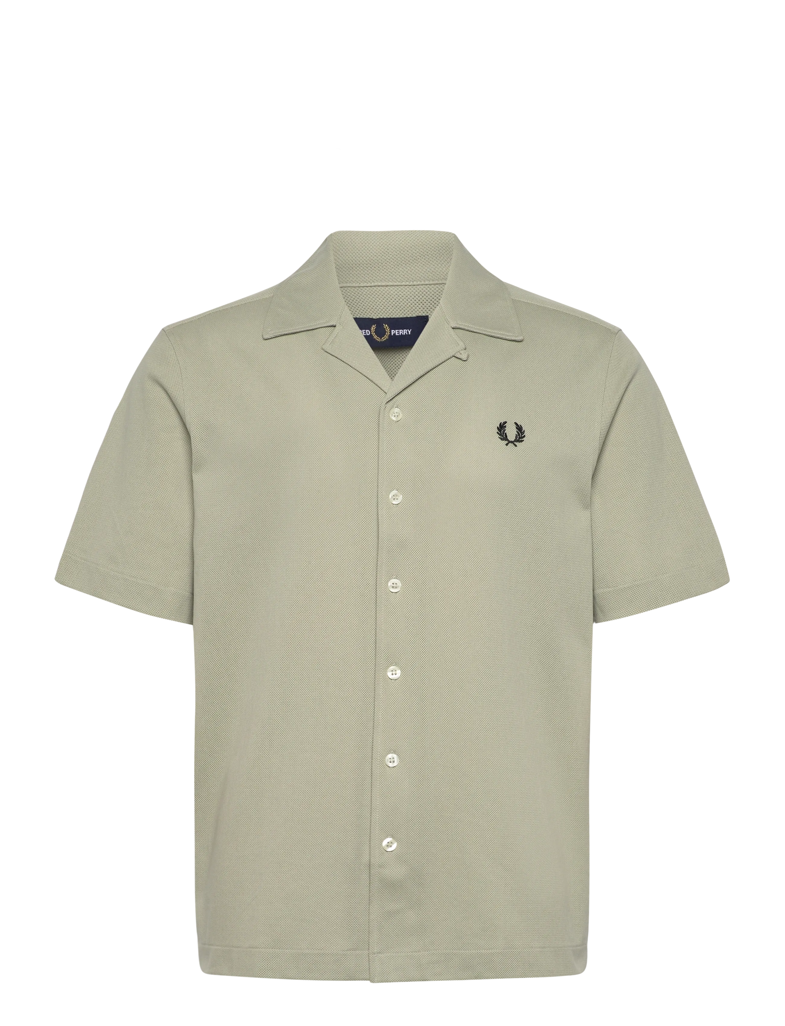Fred Perry COMPRESS MESH REVERE COLLAR SH - Skjorter - SEAGRASS / khaki/green