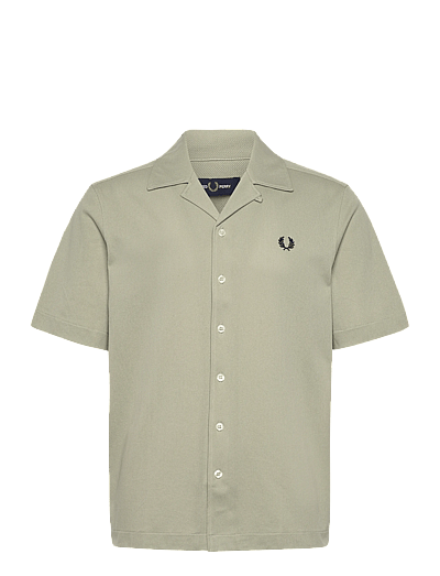 Fred Perry COMPRESS MESH REVERE COLLAR SH - Fred Perry - SEAGRASS / khaki/green