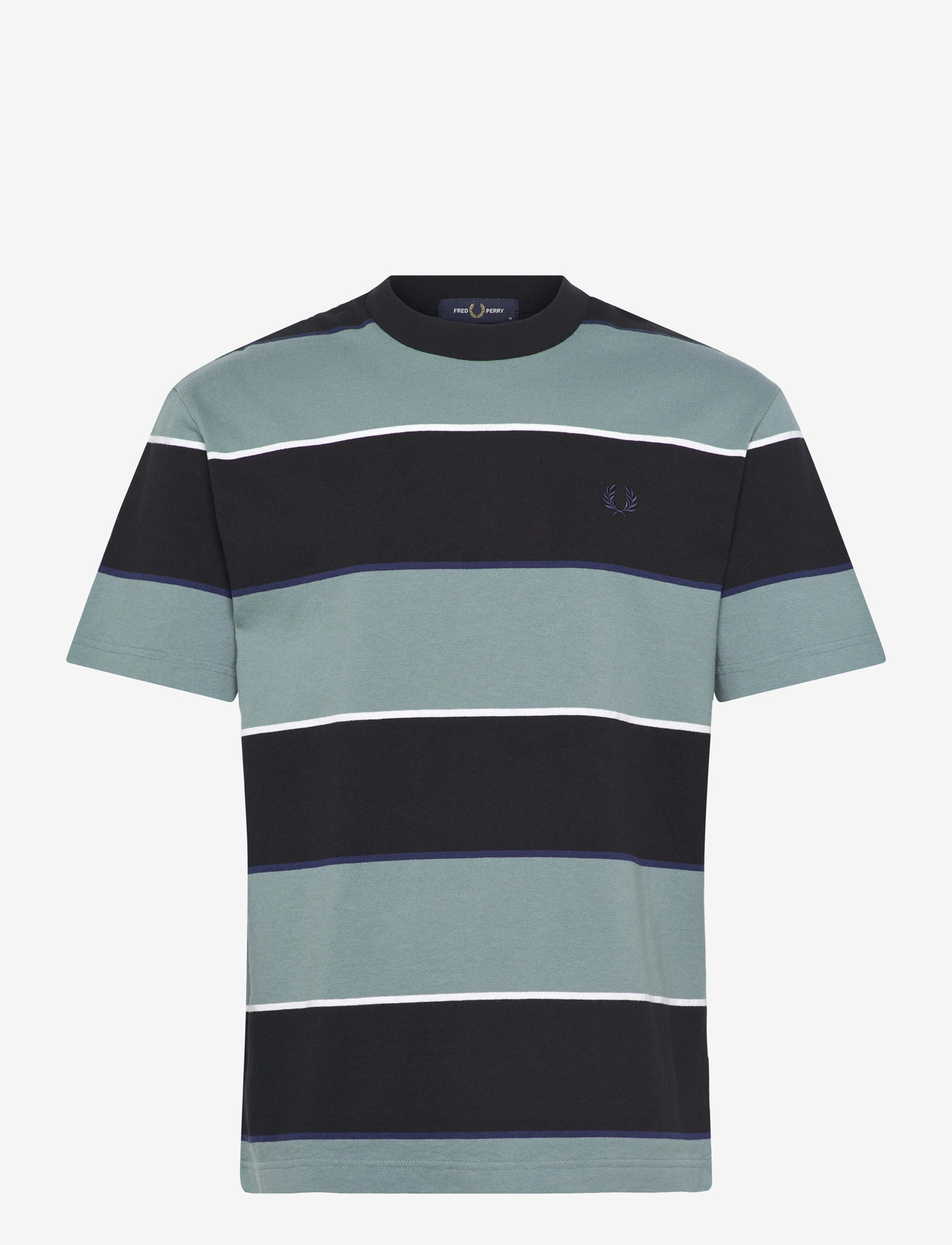 Fred Perry - STRIPED RELAXED T-SHIRT - kurzärmelig - stockport blue - 1