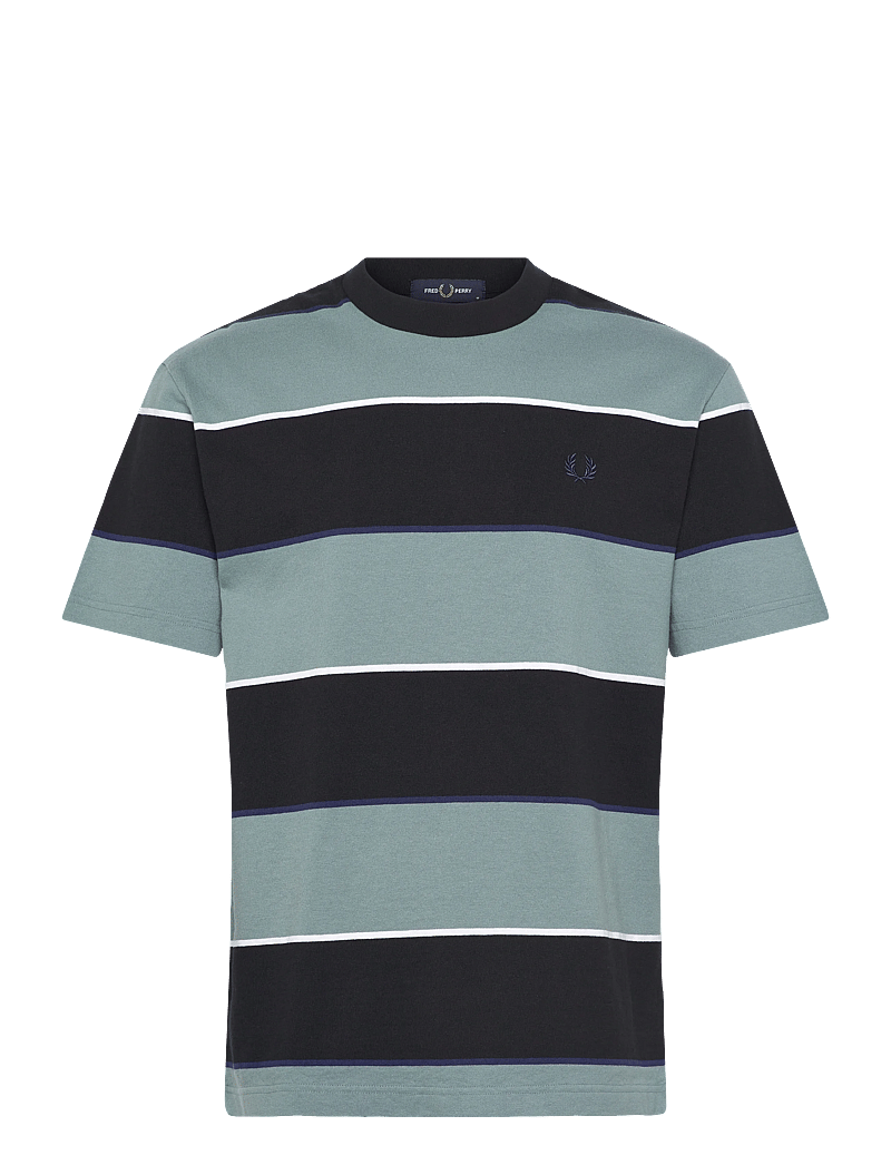 Fred Perry - STRIPED RELAXED T-SHIRT - kurzärmelig - stockport blue - 1