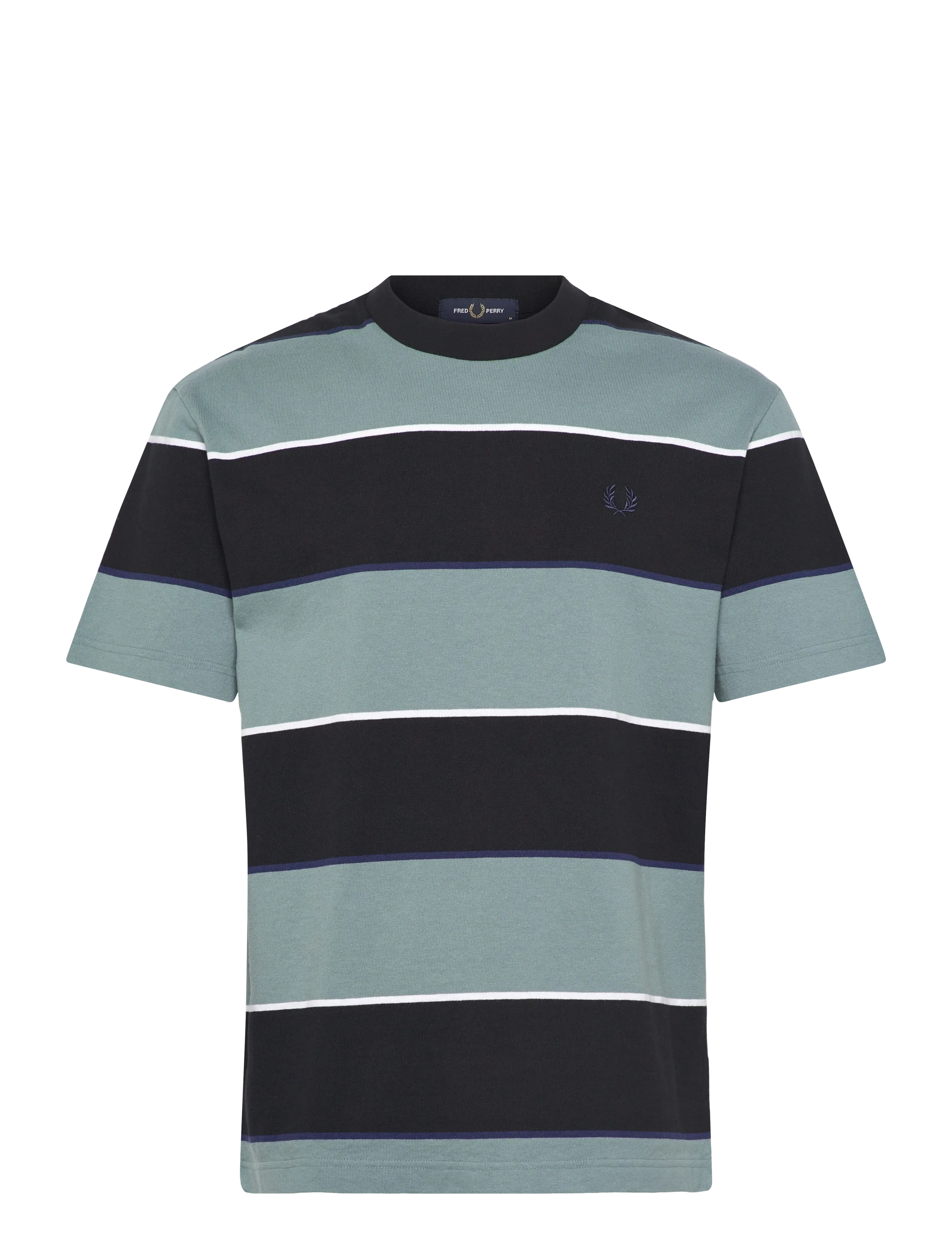 Fred Perry STRIPED RELAXED T-SHIRT - Tøj - STOCKPORT BLUE / navy
