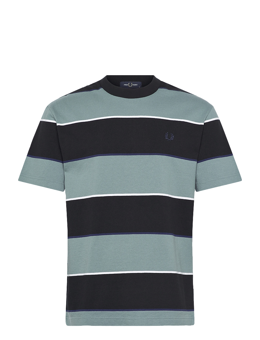 Fred Perry - STRIPED RELAXED T-SHIRT - kurzärmelig - stockport blue - 1