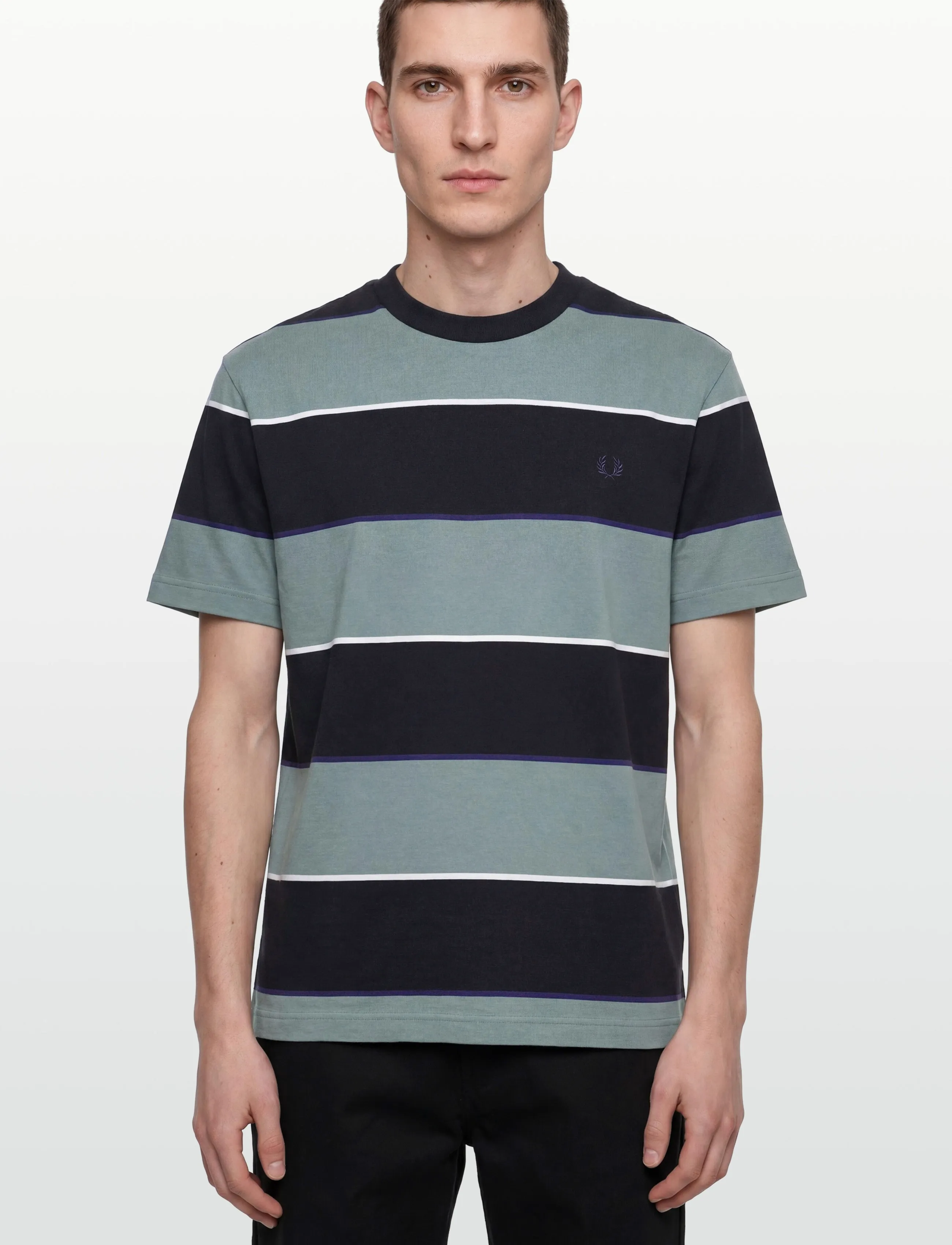 Fred Perry - STRIPED RELAXED T-SHIRT - kurzärmelig - stockport blue - 3