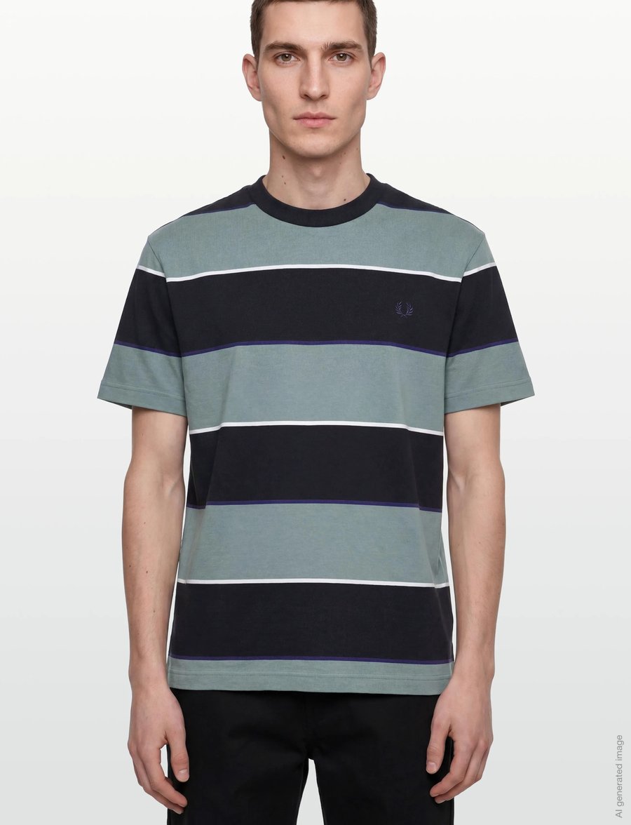 Fred Perry - STRIPED RELAXED T-SHIRT - kurzärmelig - stockport blue - 3