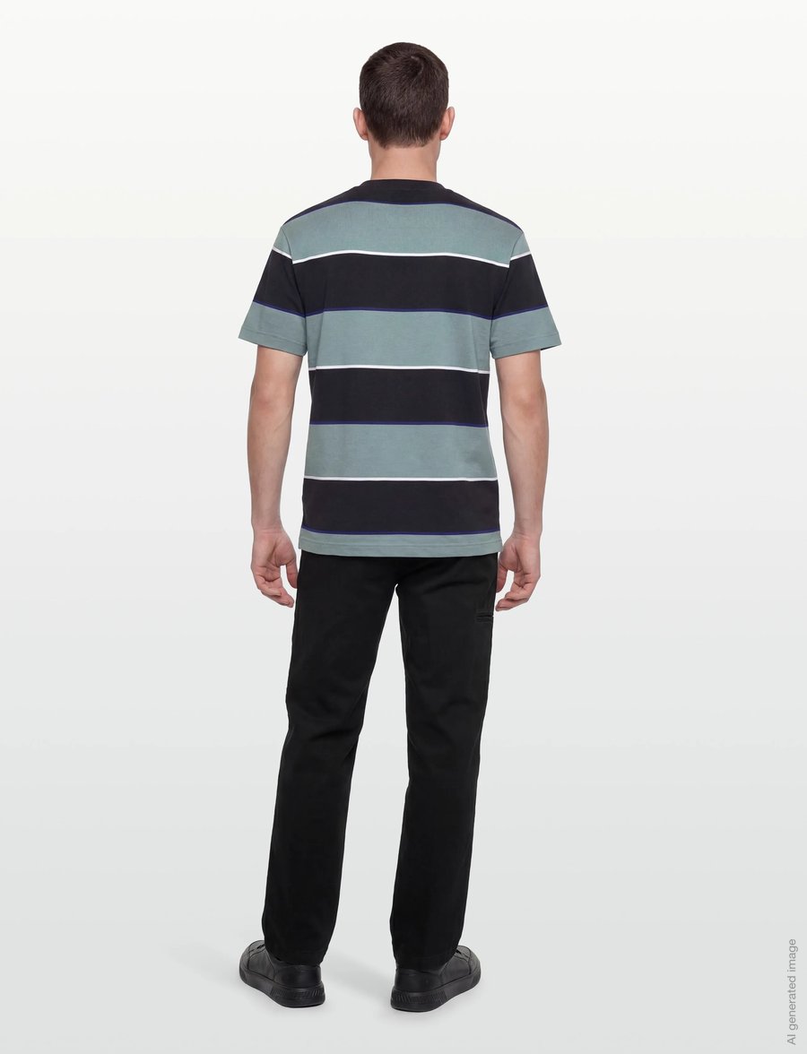 Fred Perry - STRIPED RELAXED T-SHIRT - kurzärmelig - stockport blue - 4
