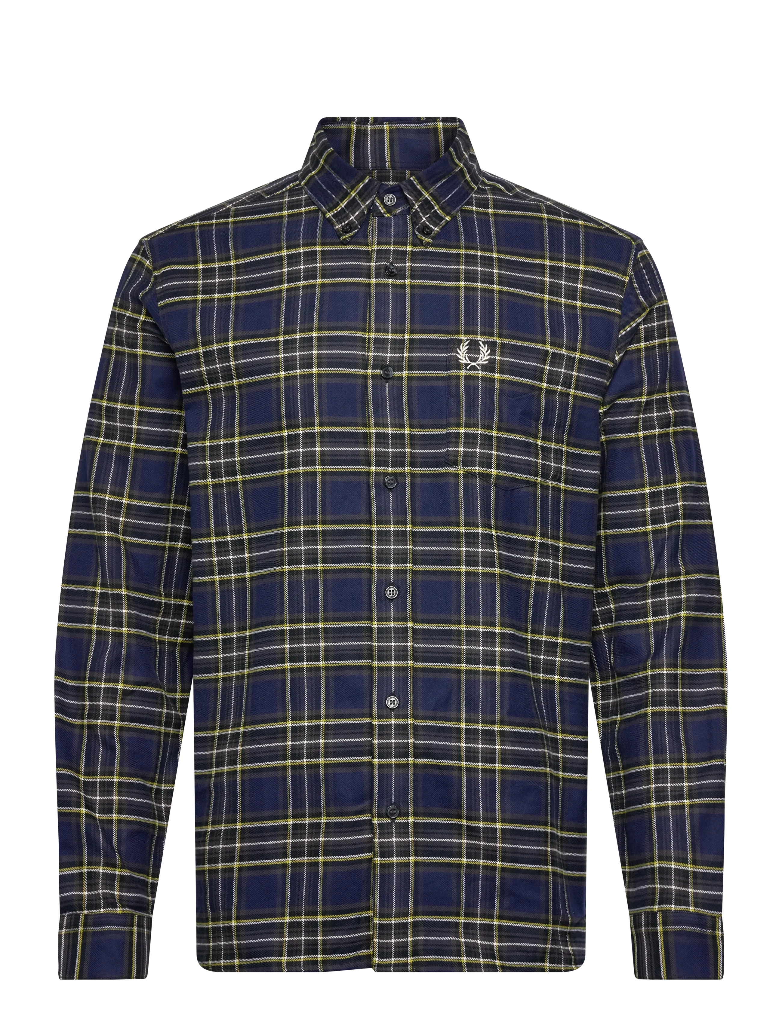 Fred Perry BRUSHED TWILL TARTAN SHIRT - Winter deals - FRENCH NAVY / multi